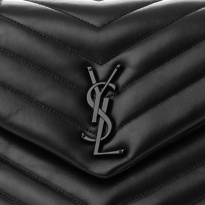 Saint Laurent Calfskin Y Quilted Monogram Medium Loulou Chain Satchel Black 6 of 8