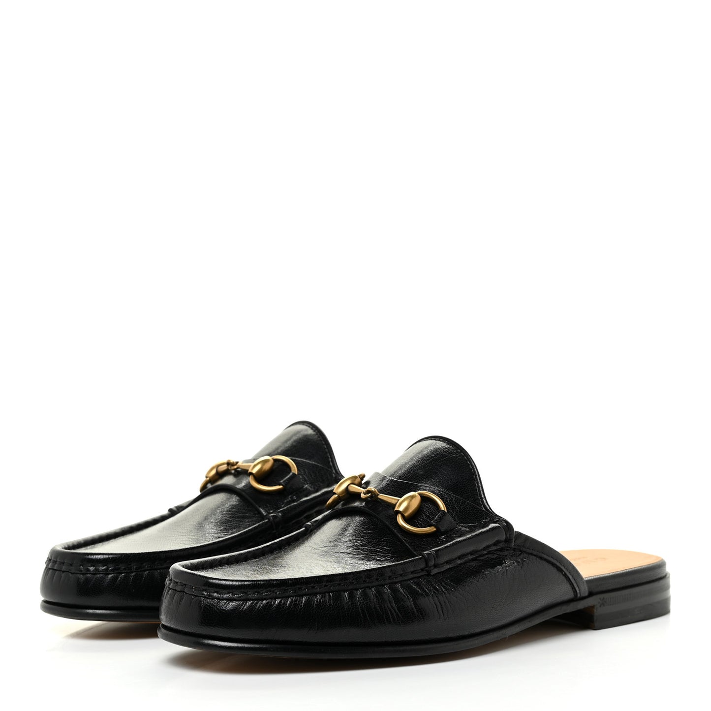 Goatskin Mens Horsebit Slippers 7.5 Black