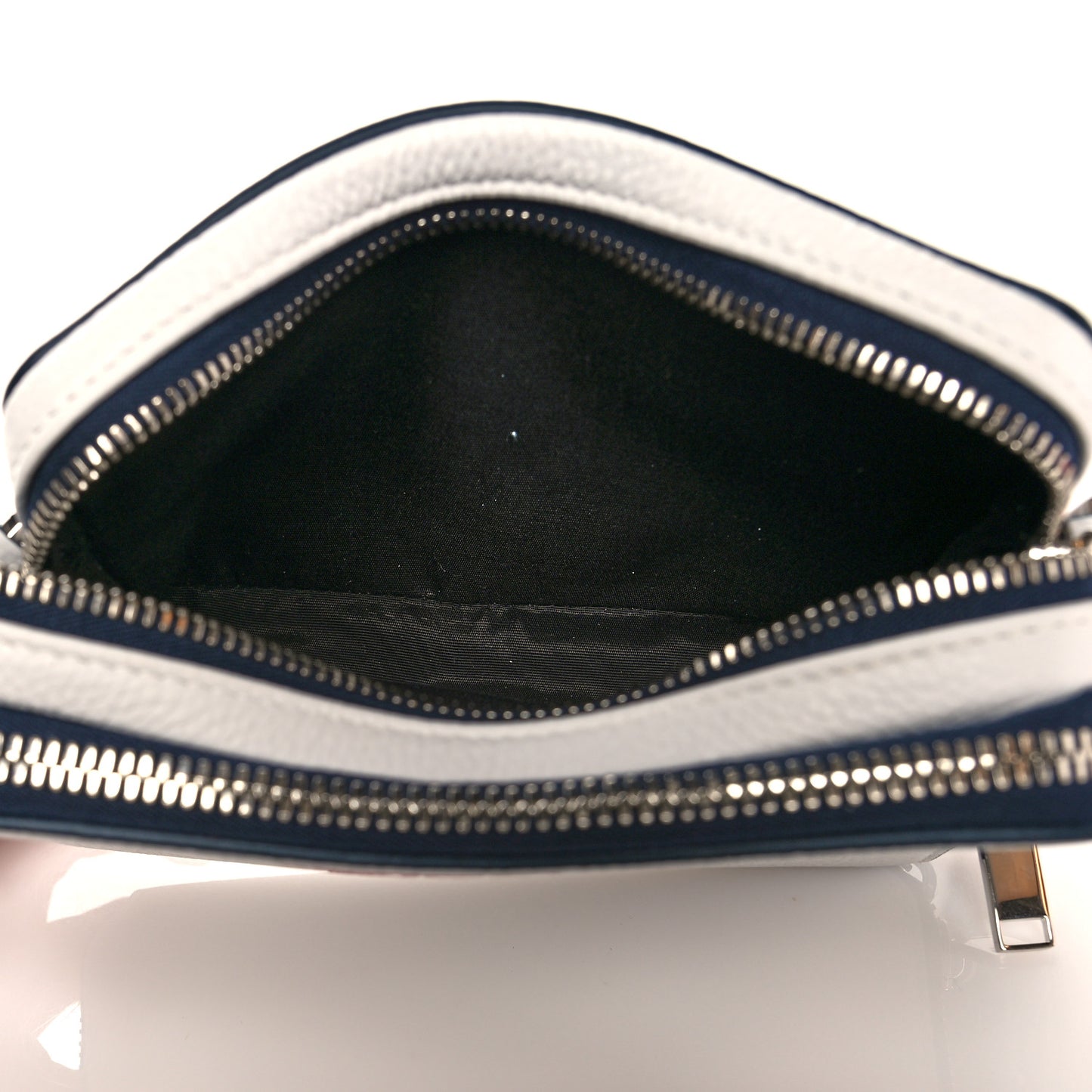 X SHAWN STUSSY Grained Calfskin Double Zip Crossbody Pouch White