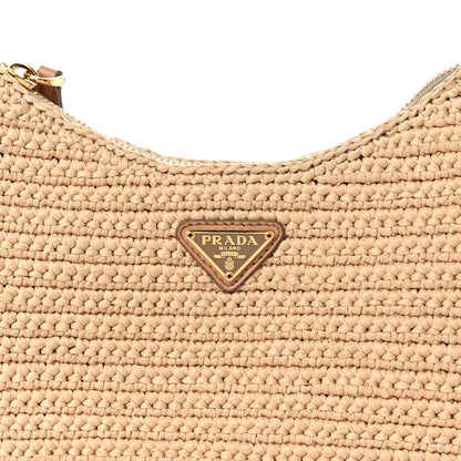 Prada Yarn Raffia Effect Crochet Re-Edition 2005 Shoulder Bag Naturale 9 of 9