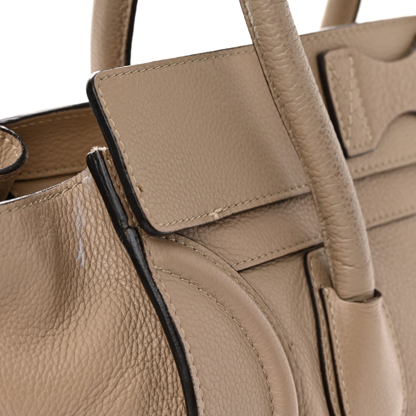 Drummed Calfskin Mini Luggage Dune