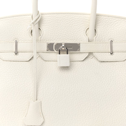 Hermes Taurillon Clemence Birkin 30 White 8 of 18