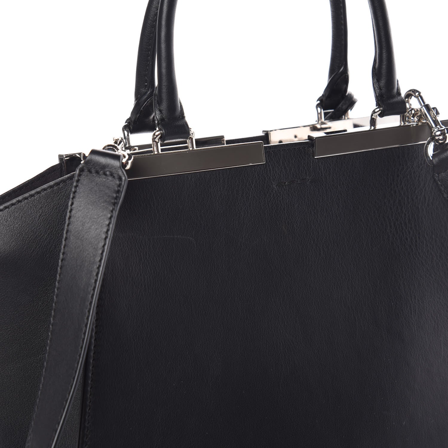 Fendi Vitello Dolce Petite 3jours Tote Black 10 of 12