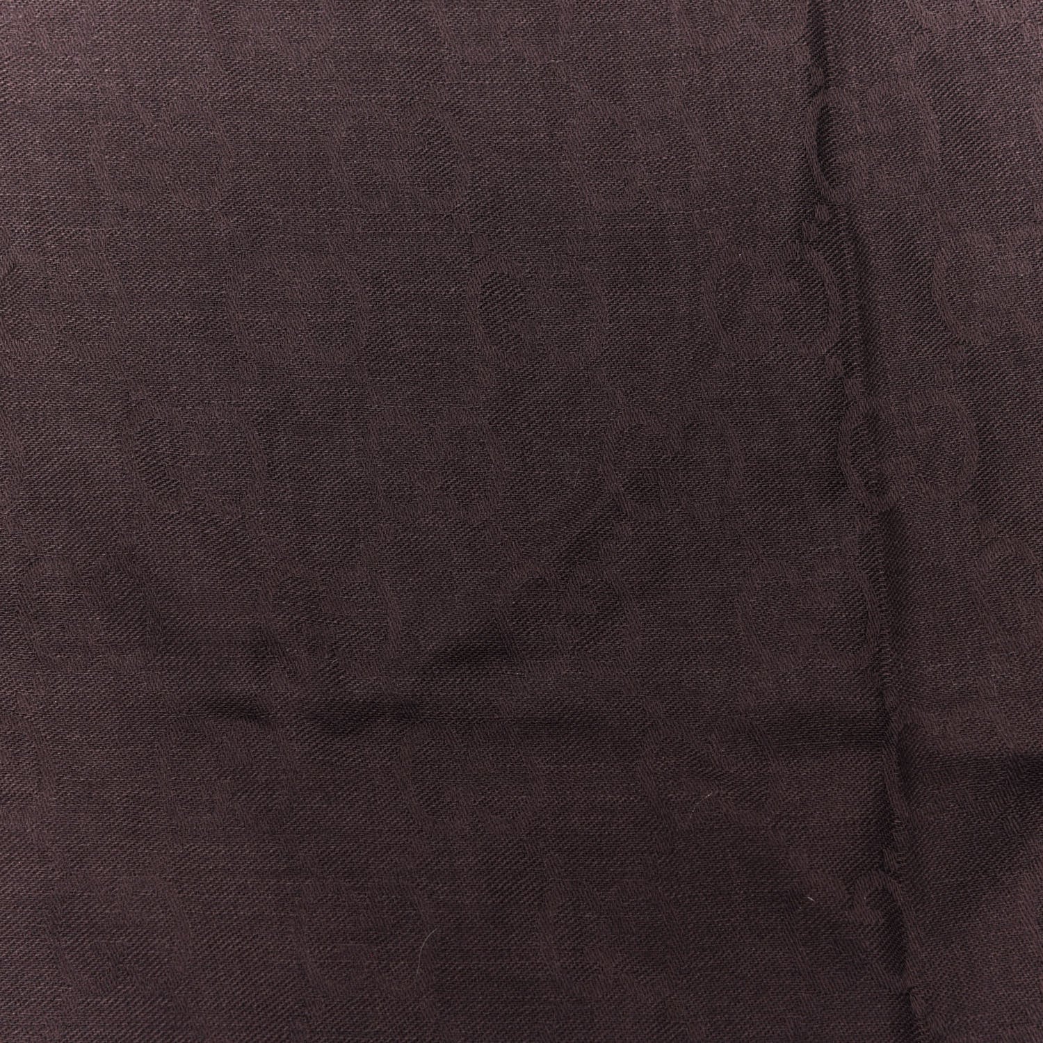 Gucci Wool Silk GG Monogram GGNat Scarf Coffee 3 of 4