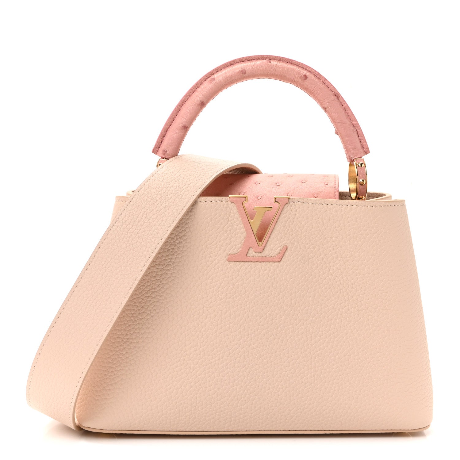 Louis Vuitton Taurillon Ostrich Capucines BB Powder Pink Beige 1 of 9