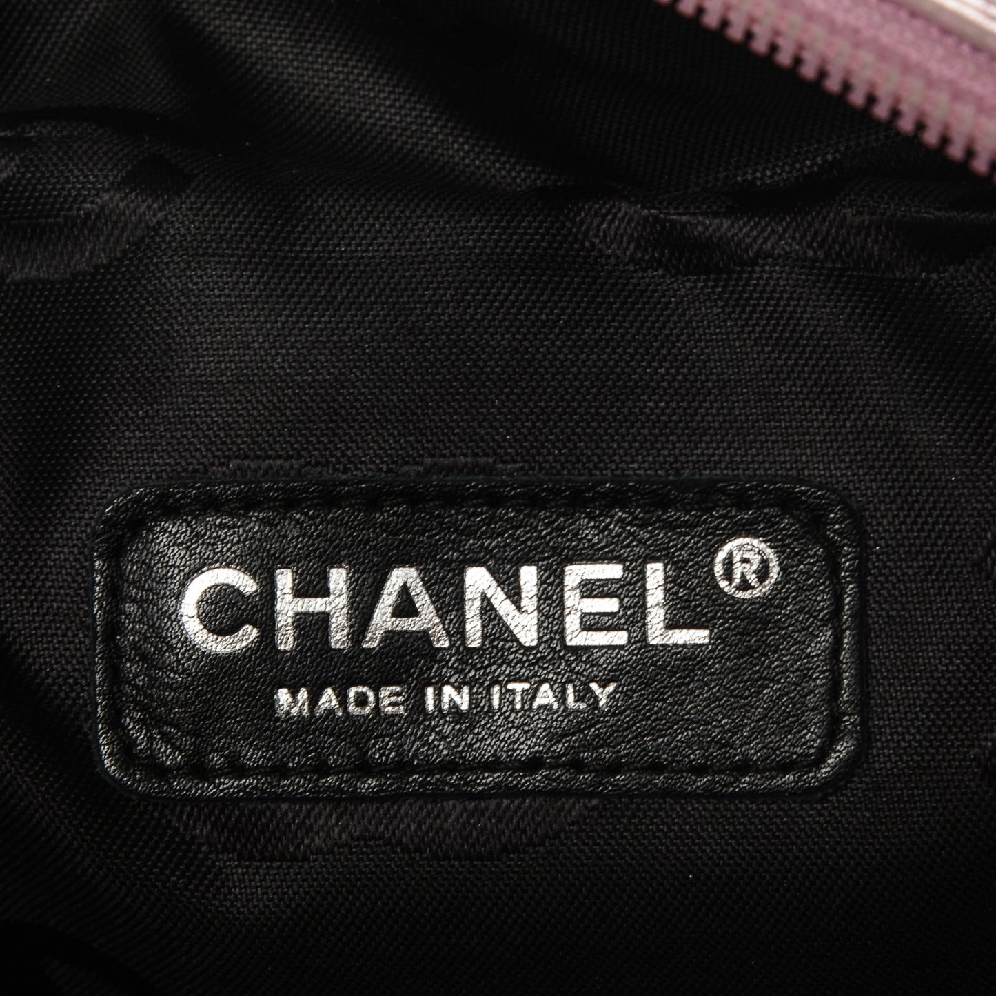 Calfskin Quilted Large Cambon Multipocket Reporter Pink Black