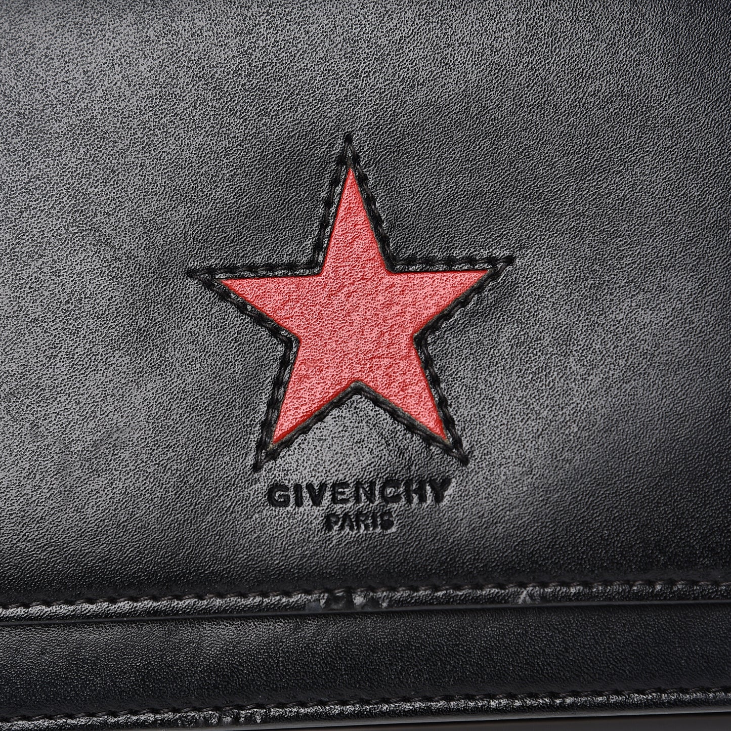 Calfskin Star Pandora Chain Wallet Black