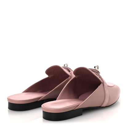 Hermes Matte Alligator Calfskin Oz Mules 37.5 Rose Aquarelle 5 of 12