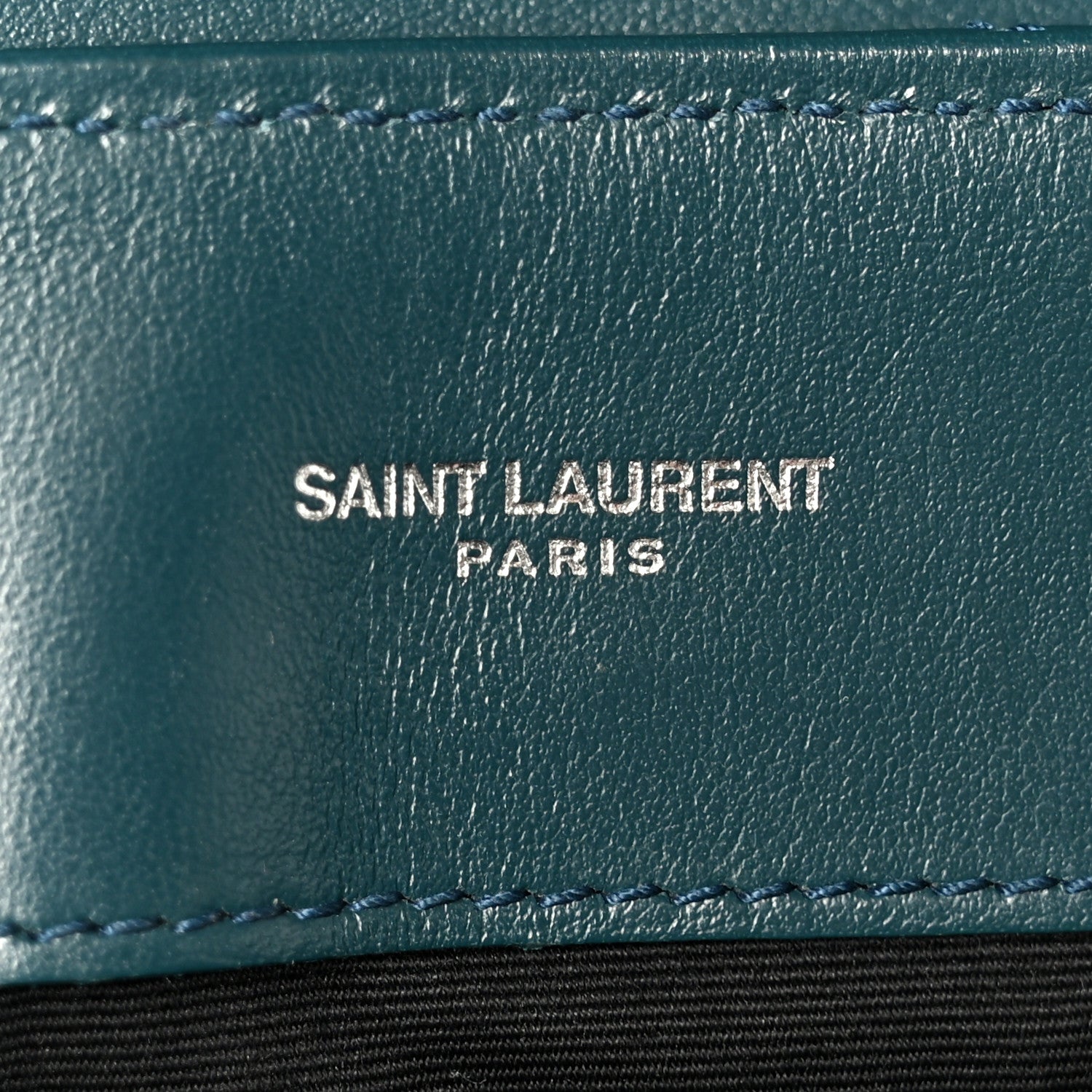 Saint Laurent Calfskin Y Quilted Monogram Medium Loulou Chain Satchel Dark Turquoise 6 of 11