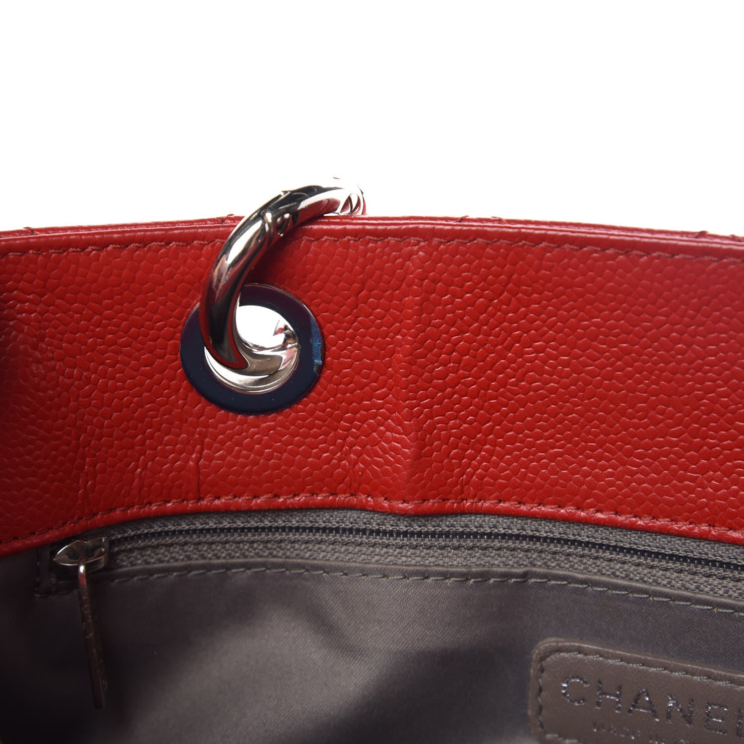 Chanel Caviar Quilted Grand Shopping Tote GST Red 9 of 17