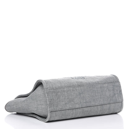 Chanel Woven Straw Raffia Small Deauville Tote Grey 4 of 9