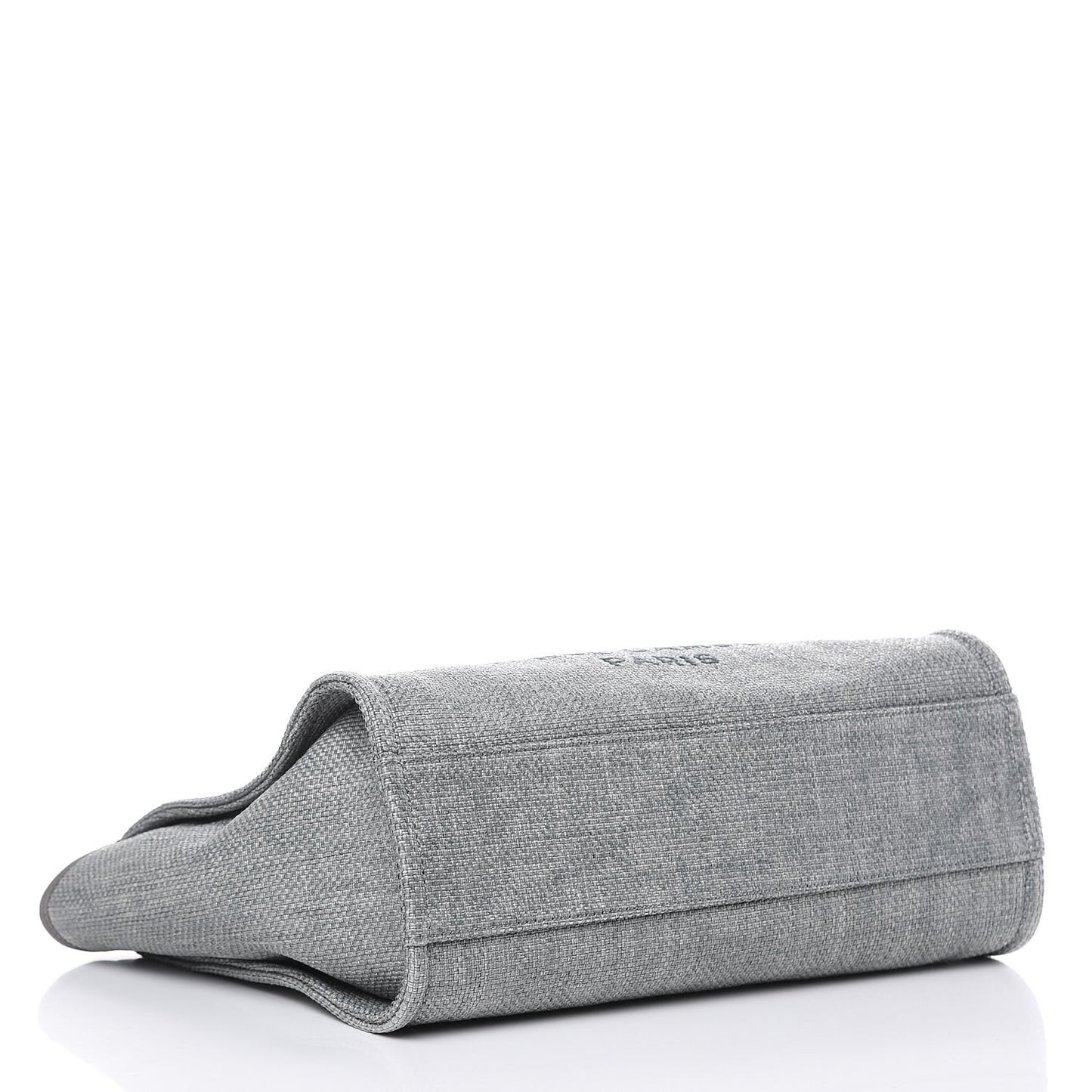 Woven Straw Raffia Small Deauville Tote Grey