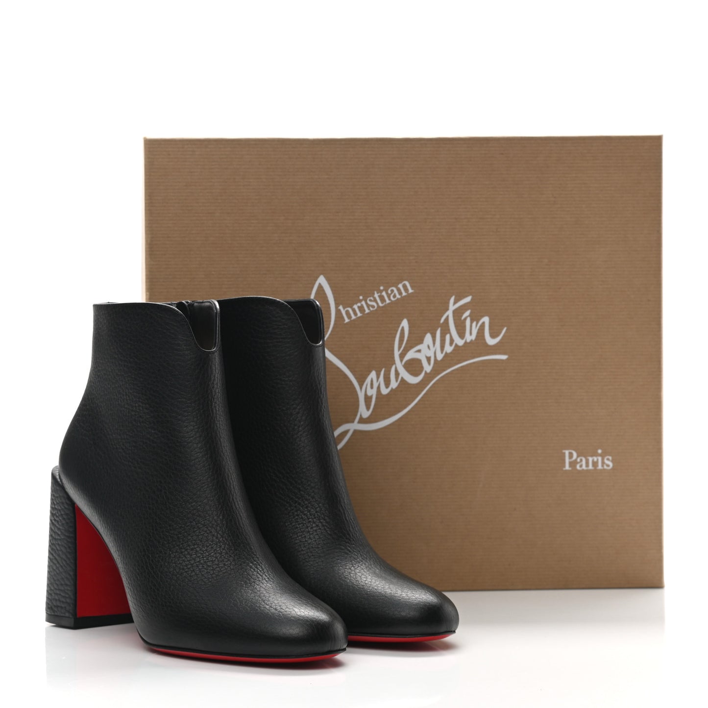 Pebbled Calfskin Castarika 85 Desert Ankle Boots 36.5 Black