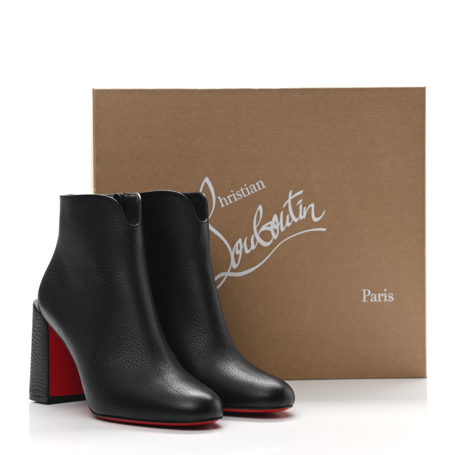 Christian Louboutin Pebbled Calfskin Castarika 85 Desert Ankle Boots 36.5 Black 7 of 8