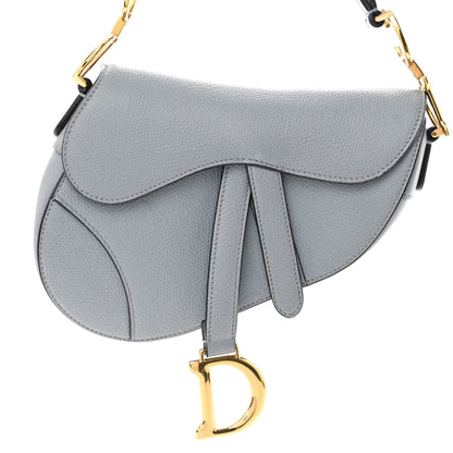 Christian Dior Grained Calfskin Mini Saddle Bag Sky Blue 7 of 10
