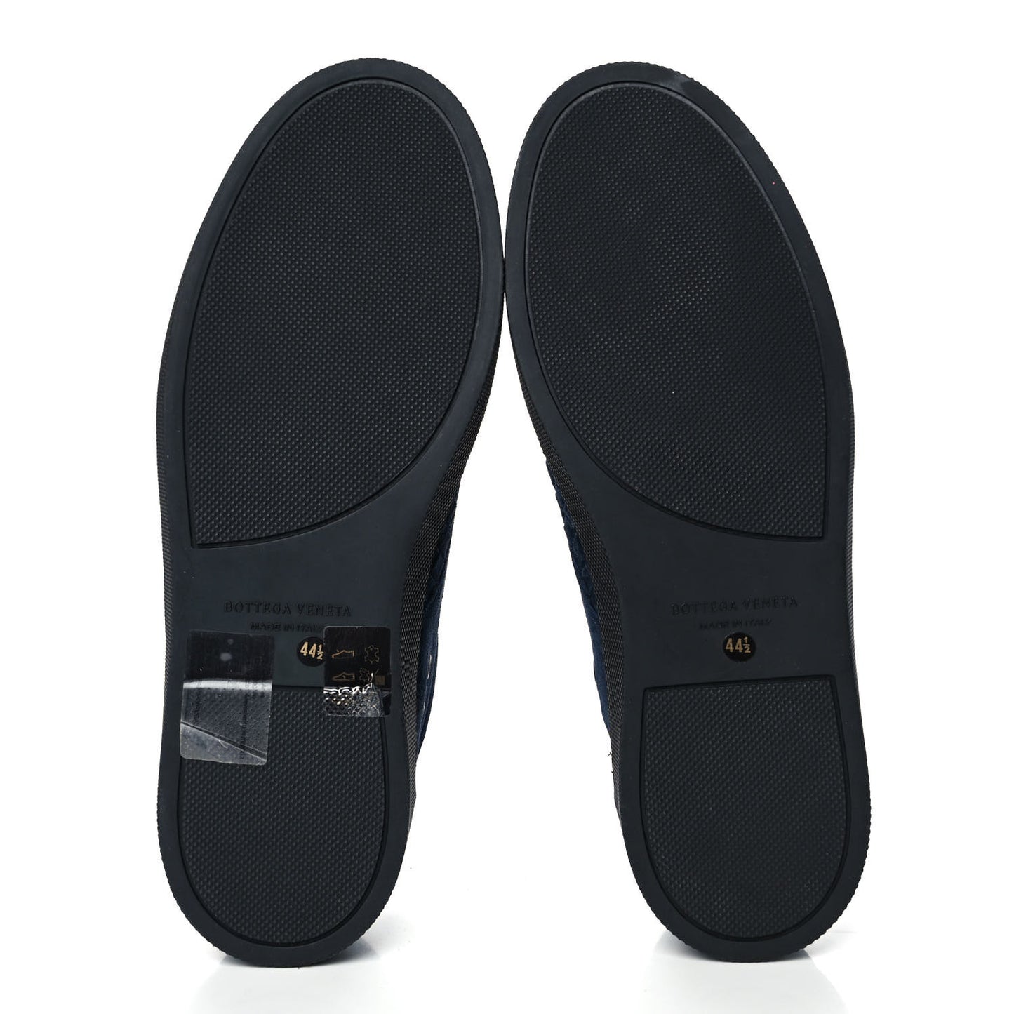Suede Shearling Intrecciato Lace Up Sneakers 44.5 Navy