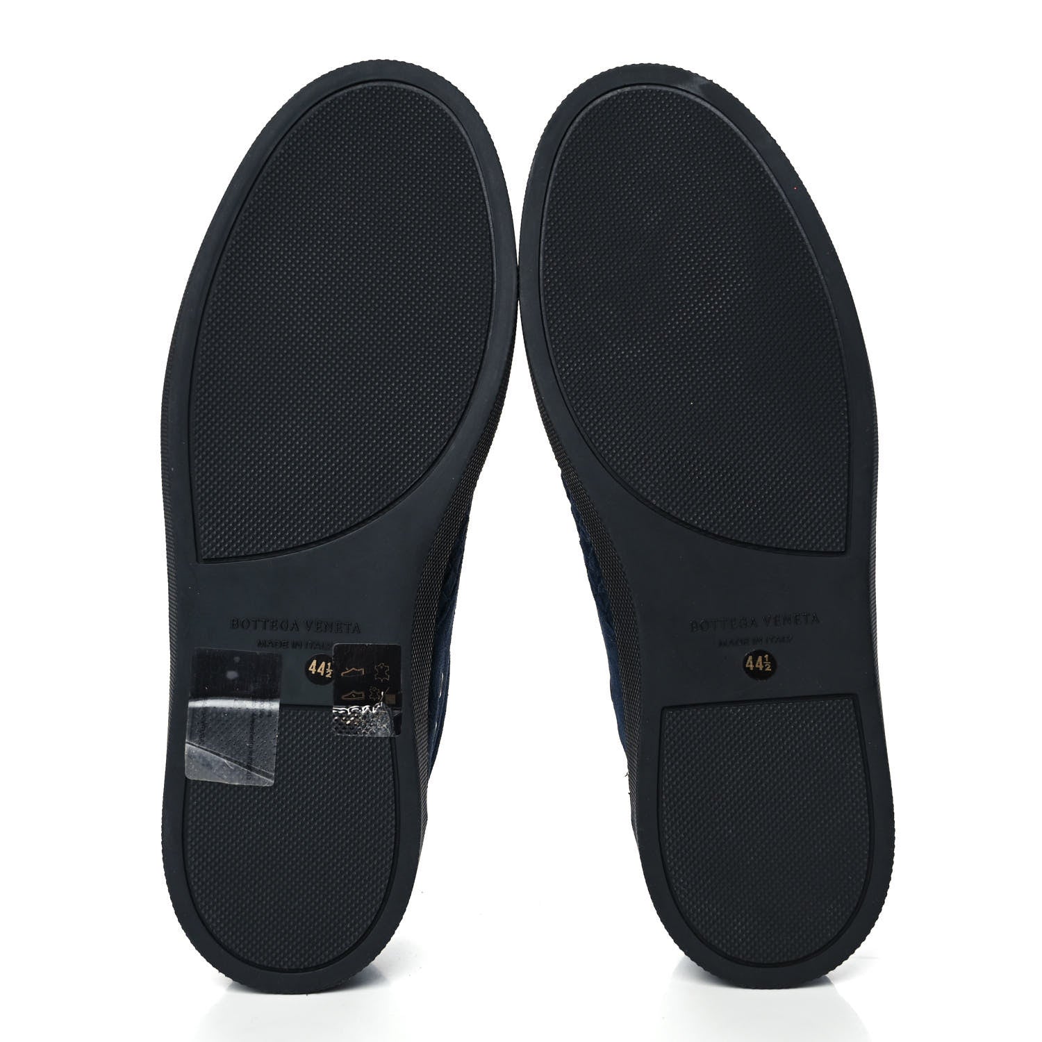 Bottega Veneta Suede Shearling Intrecciato Lace Up Sneakers 44.5 Navy 5 of 7