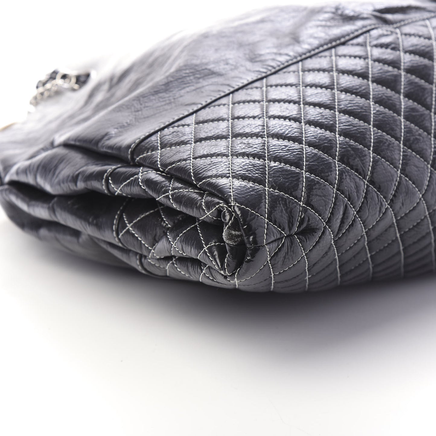 Vinyl Quilted Melrose Degrade Tote Black