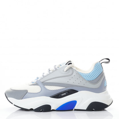 Christian Dior Technical Mesh Calfskin Mens B22 Sneakers 42 White Blue Grey 1 of 15