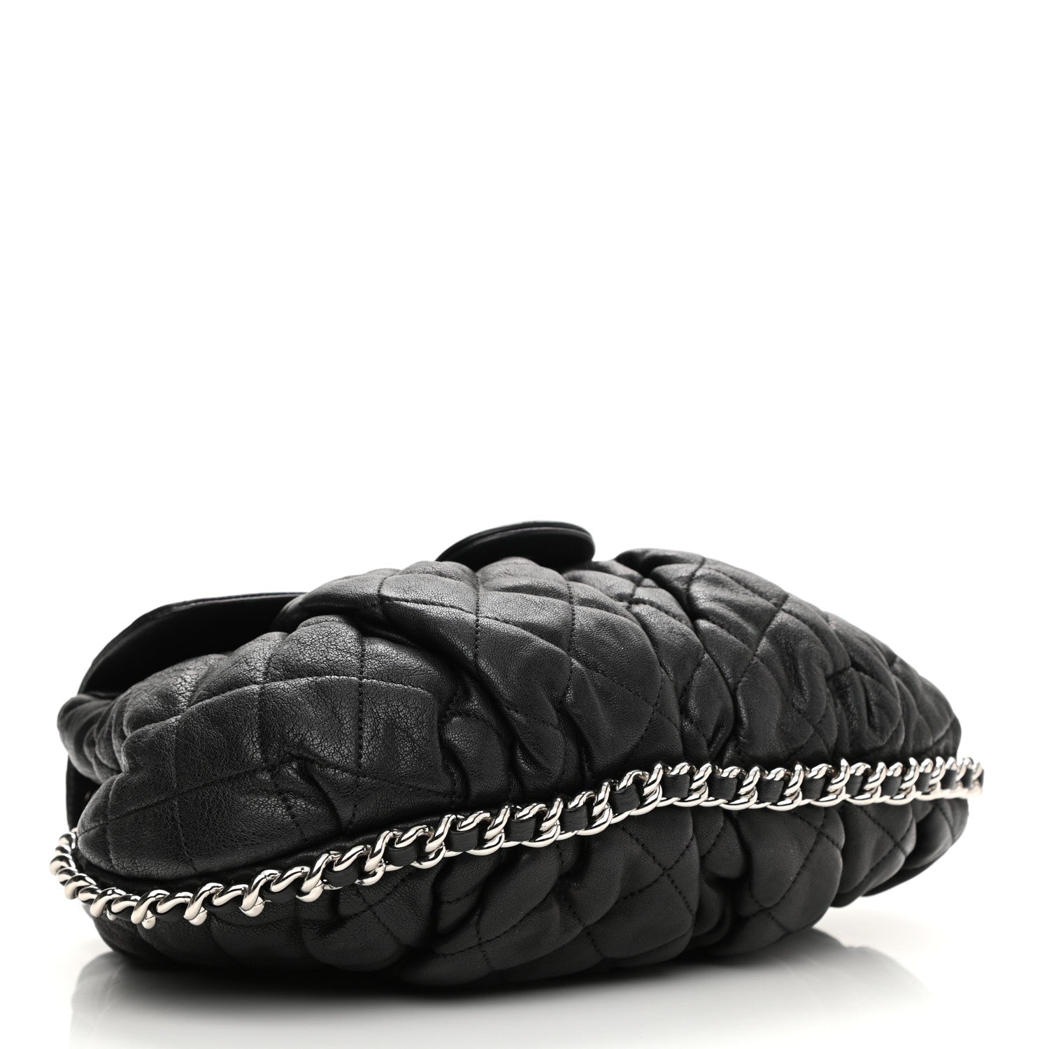 Chanel Washed Lambskin Quilted Chain Around Flap Black 3 of 10