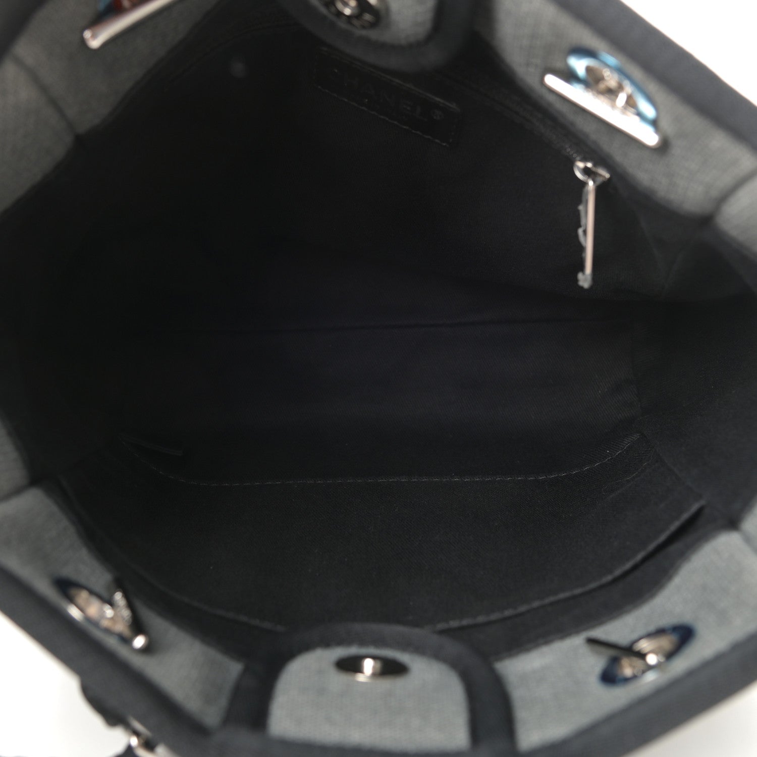 Chanel Canvas Mini Deauville Tote Grey 5 of 10