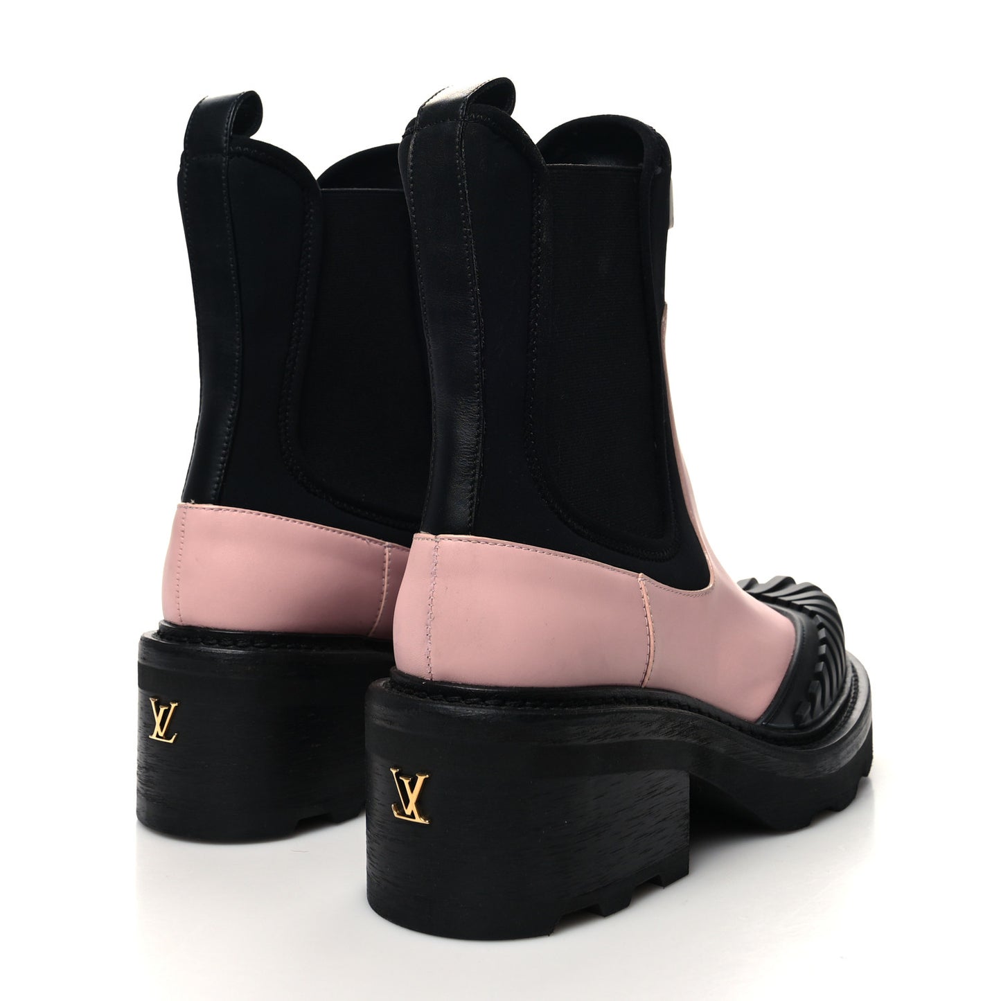 Calfskin Beaubourg Ankle Boots 38 Black Pink