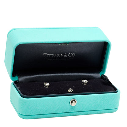 Tiffany Platinum Diamond .94ctw Round Solitaire Earrings 5 of 5