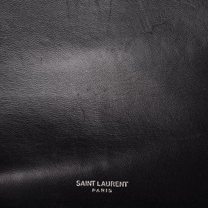 Saint Laurent Ostrich Calfskin Embossed Small Monogram Kate Satchel Black 9 of 14