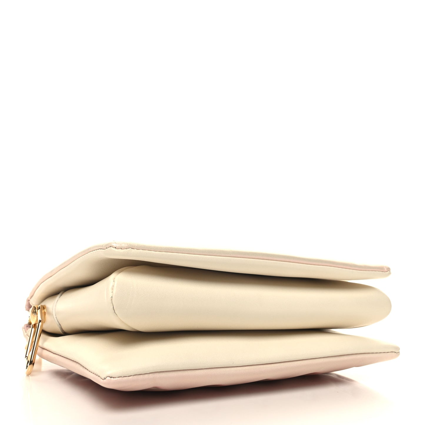 Pearlescent Lambskin Embossed Monogram Coussin PM Beige Rose