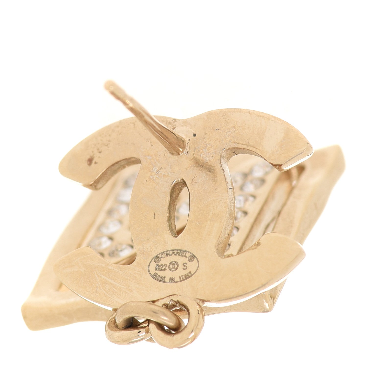 Chanel Crystal CC No 5 Drop Earrings Gold 4 of 5