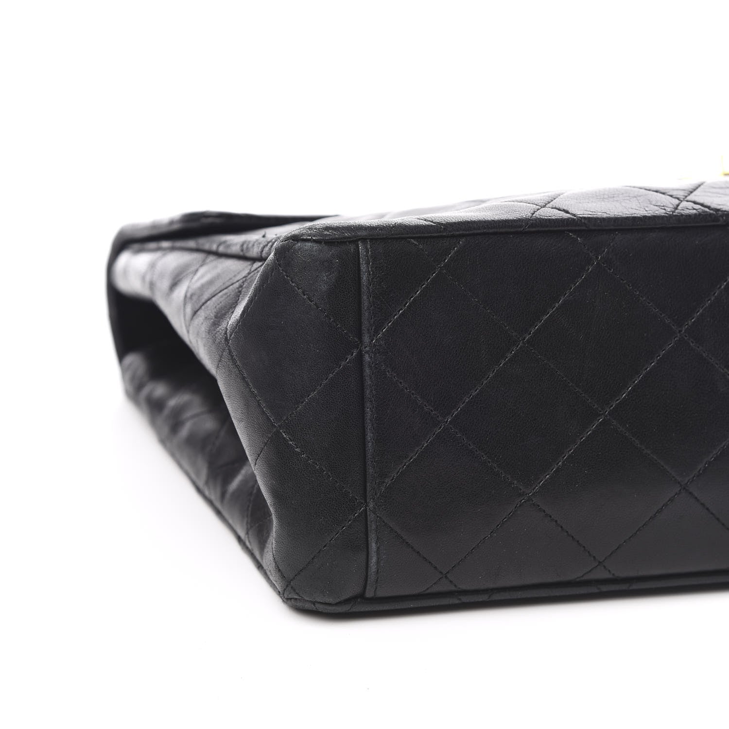 Chanel Lambskin Quilted XL Jumbo Single Flap Black 9 of 11