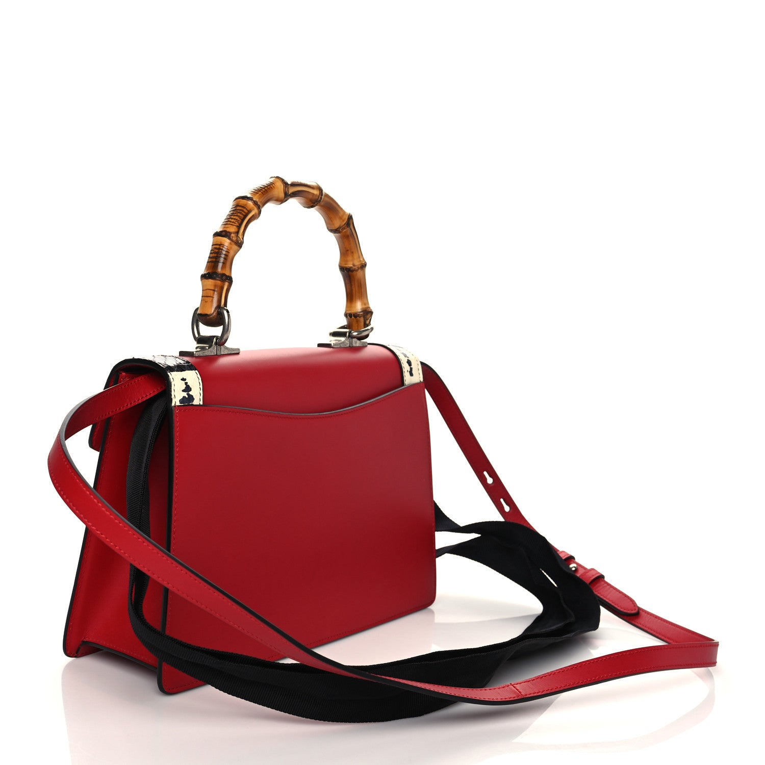 Gucci Calfskin Snakeskin Small Lilith Top Handle Bag Red 3 of 10