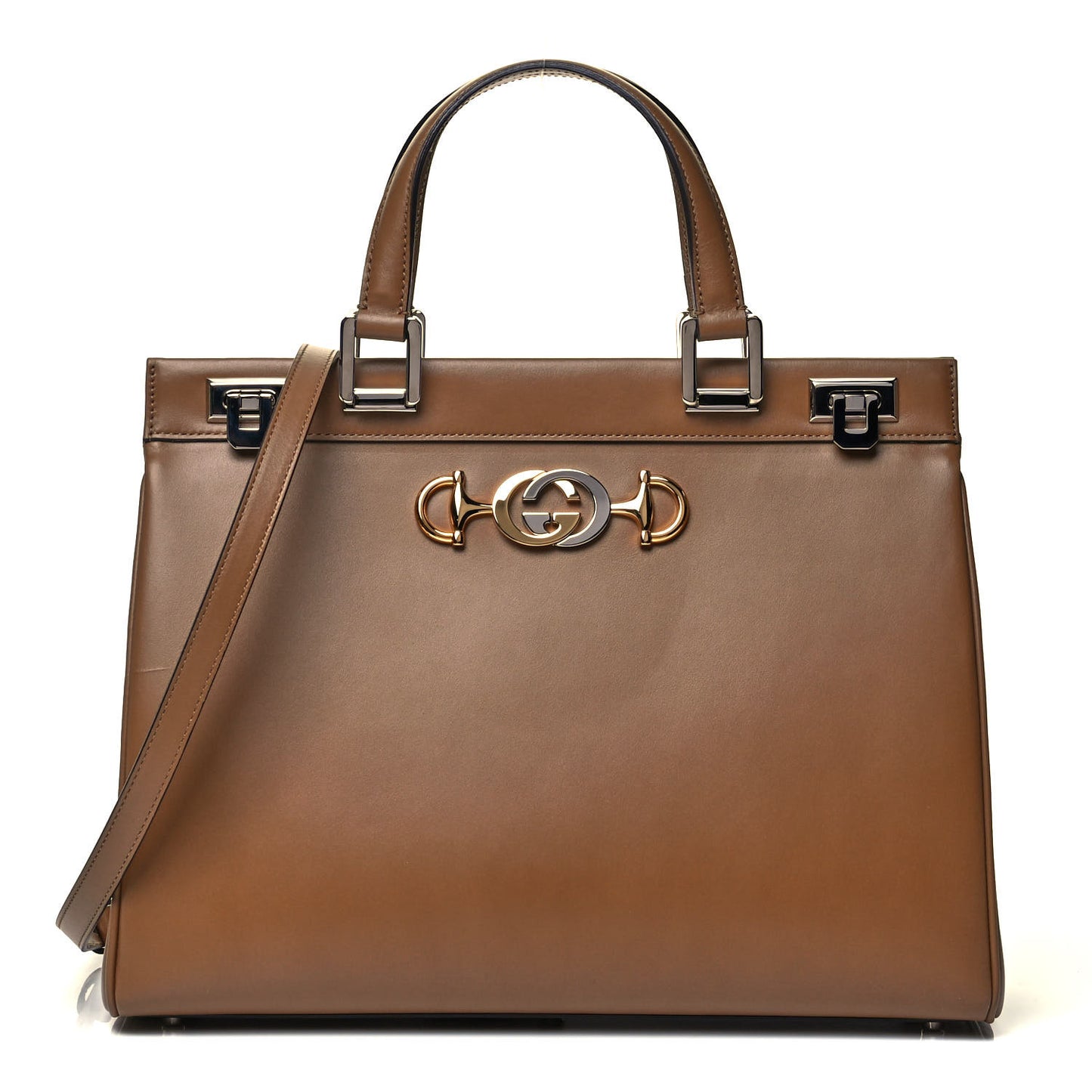 Smooth Calfskin Medium Zumi Top Handle Bag Friky Taupe