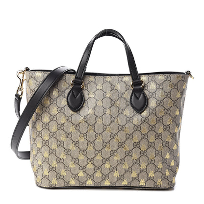 Gucci Soft GG Supreme Monogram Bees Small Crossbody Tote Beige Oro Black 1 of 10