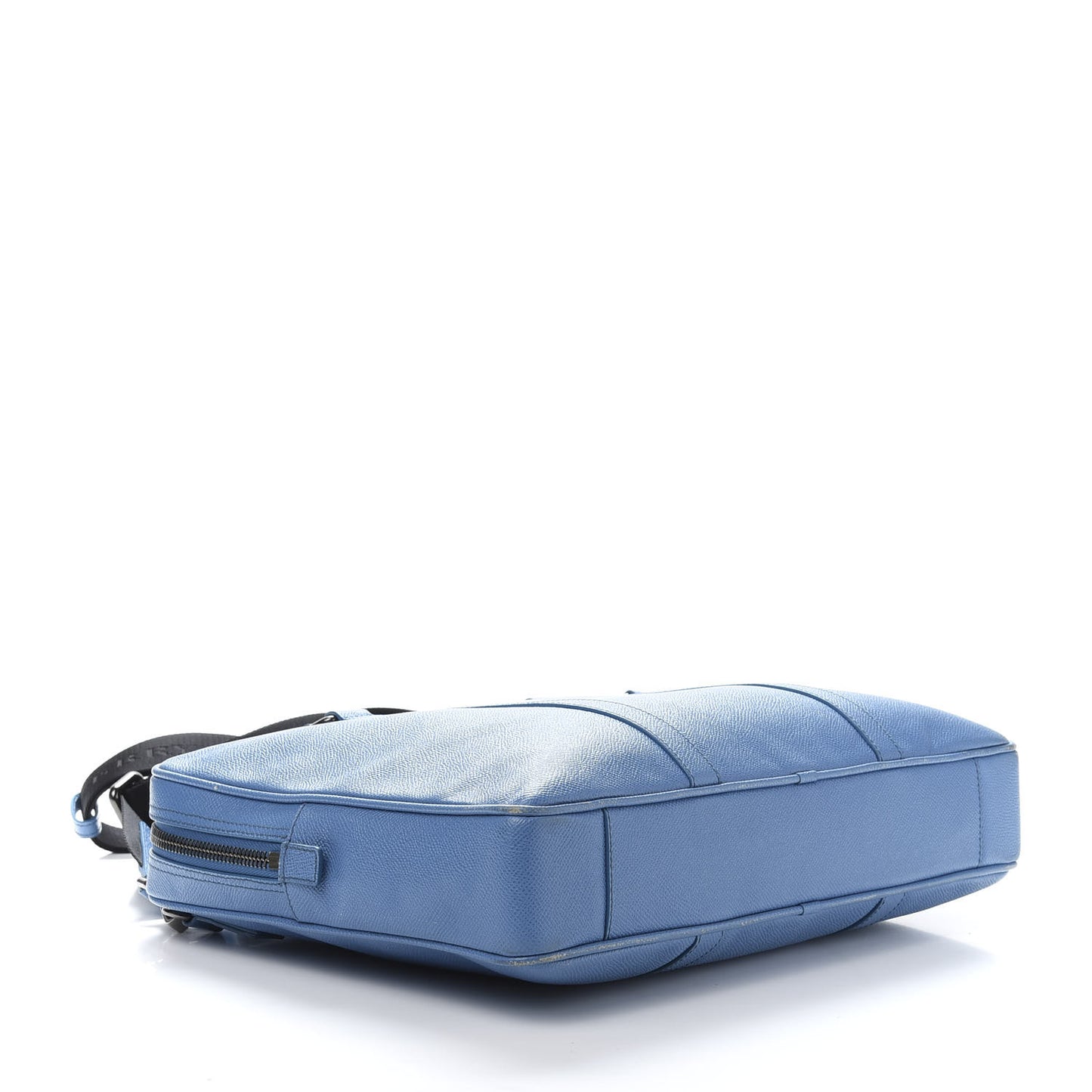 Grainy Calfskin Small Newberg Briefcase Blue