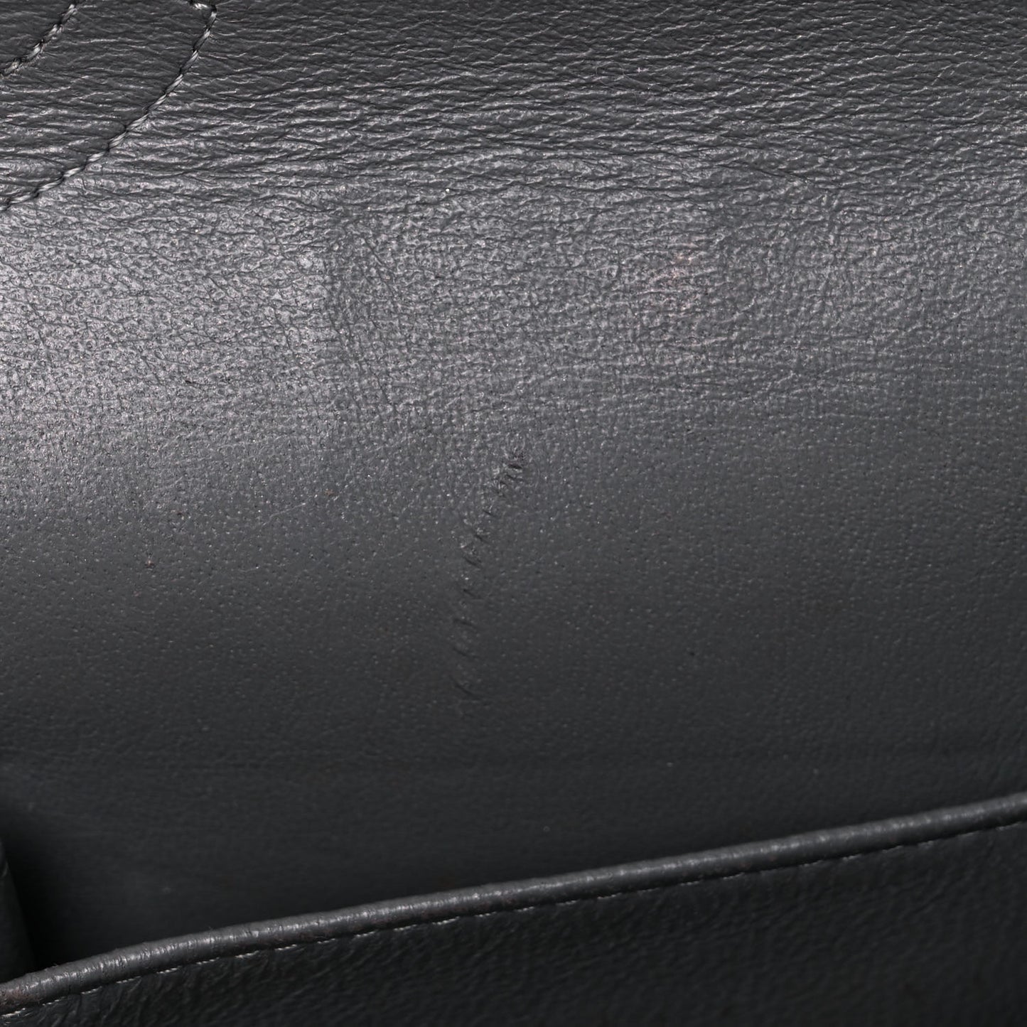 Lambskin Quilted Medium Double Flap Dark Grey