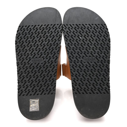 Hermes Calfskin Womens Chypre Sandals 39 Naturel 6 of 10