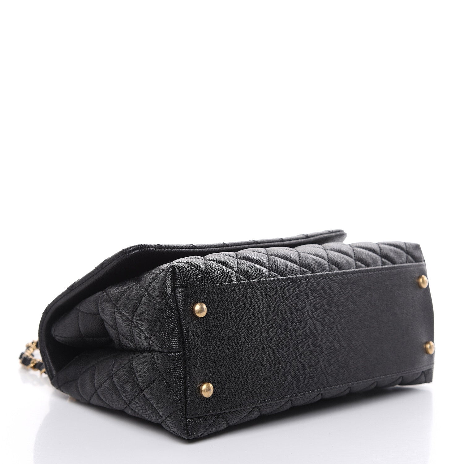 Chanel Caviar Lizard Embossed Quilted Small Coco Handle Flap Black 4 of 10
