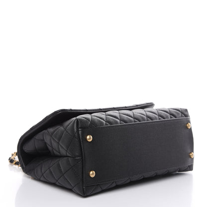 Chanel Caviar Lizard Embossed Quilted Small Coco Handle Flap Black 4 of 10
