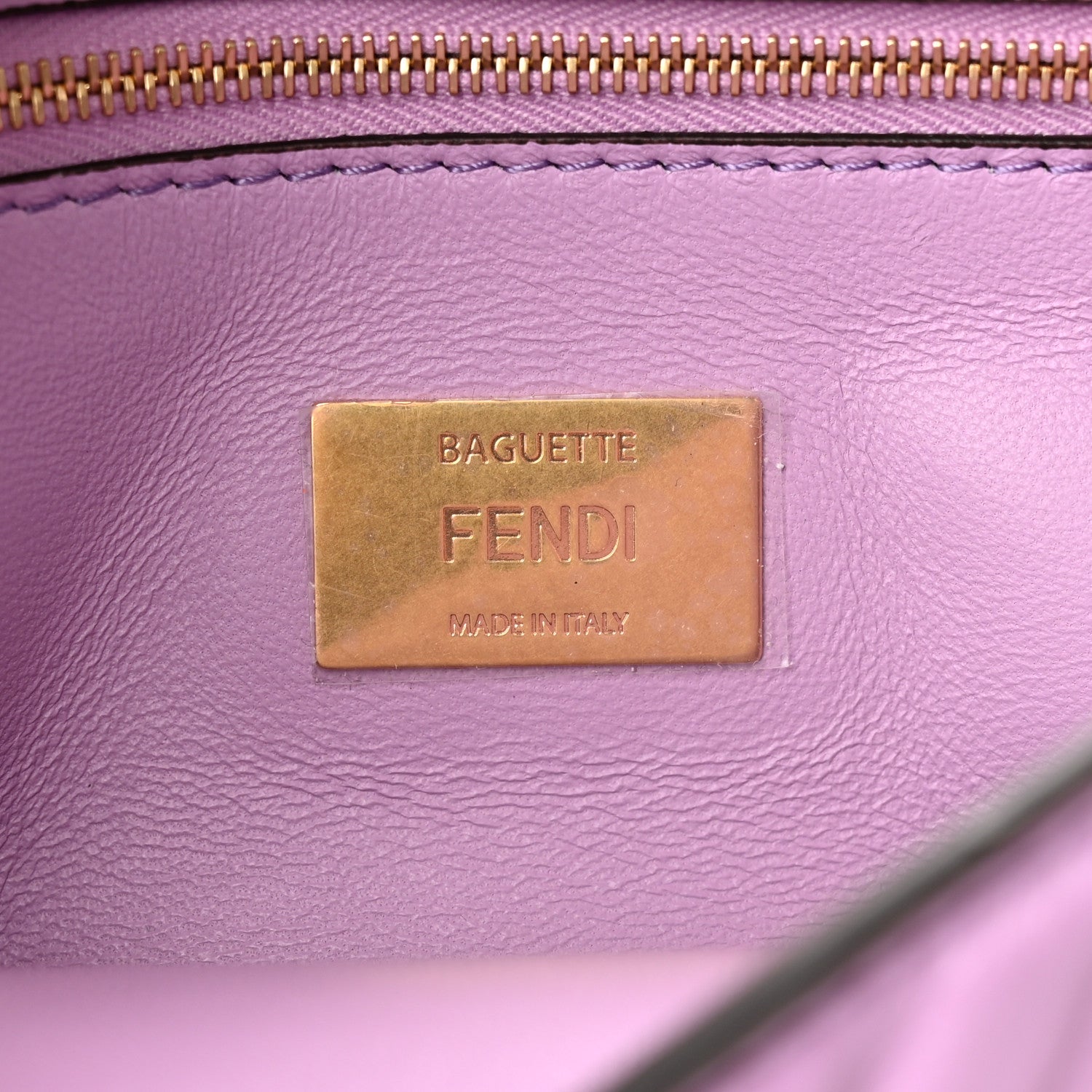 Fendi Nappa FF Embossed Small Midi Chain Baguette Violetta 6 of 12