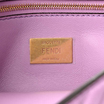 Fendi Nappa FF Embossed Small Midi Chain Baguette Violetta 6 of 12