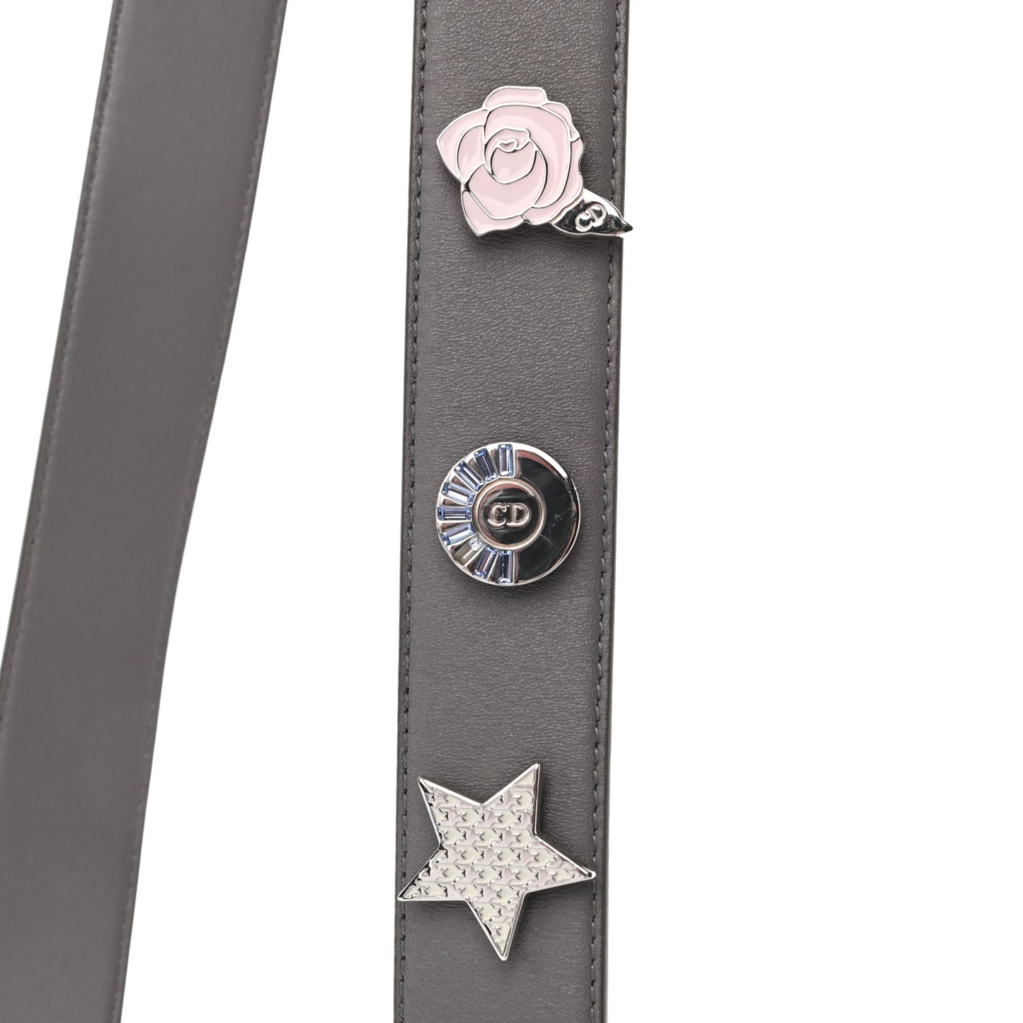 Lambskin Cannage Small Lucky Badges My Lady Dior Grey