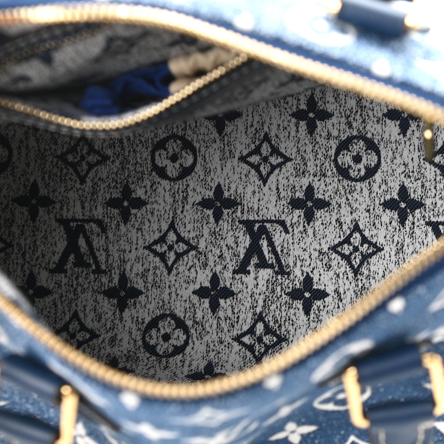 Louis Vuitton Monogram Jacquard Denim Speedy Bandouliere 25 Bleu 5 of 10