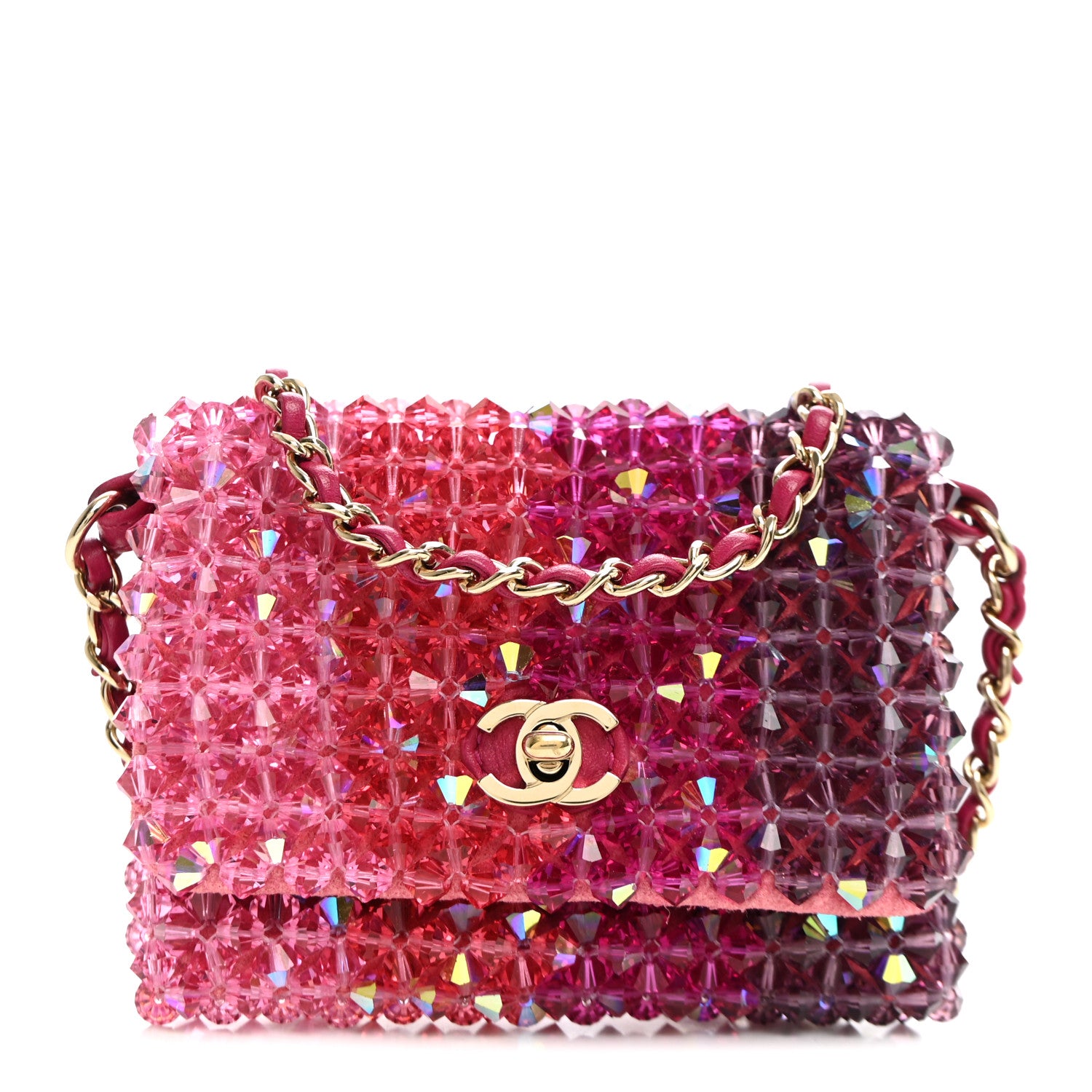 Chanel Crystal Mini Flap Pink Purple 1 of 10