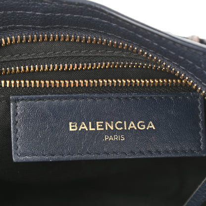 Balenciaga Chevre Gold Metallic Edge Hardware Mini City Bleu Nuit Dark Sea 6 of 12