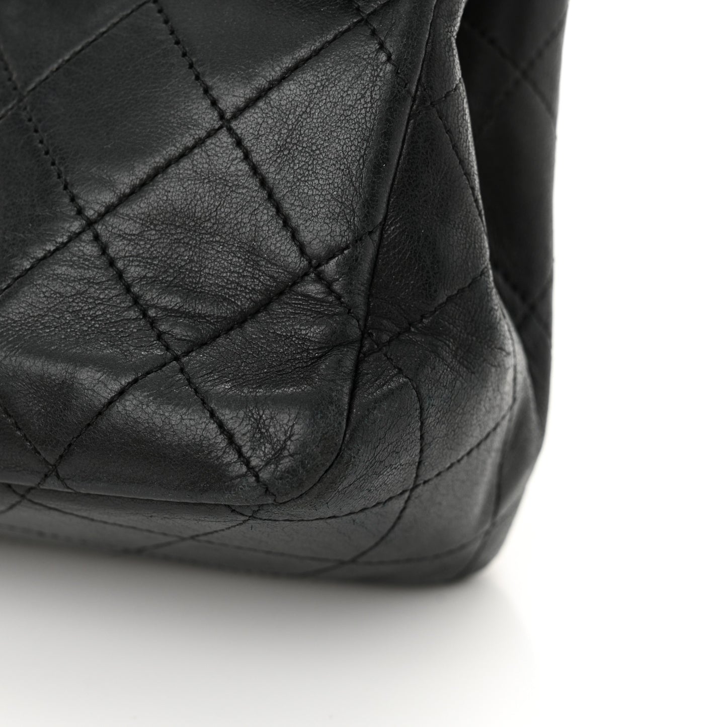 Lambskin Quilted Medium Double Flap Black