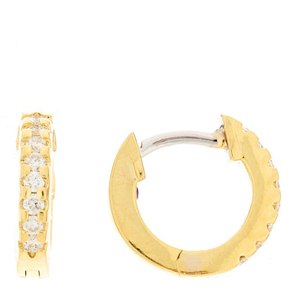 Roberto Coin 18K Yellow Gold Diamond XX Small Classic Hoop Earrings 1 of 5