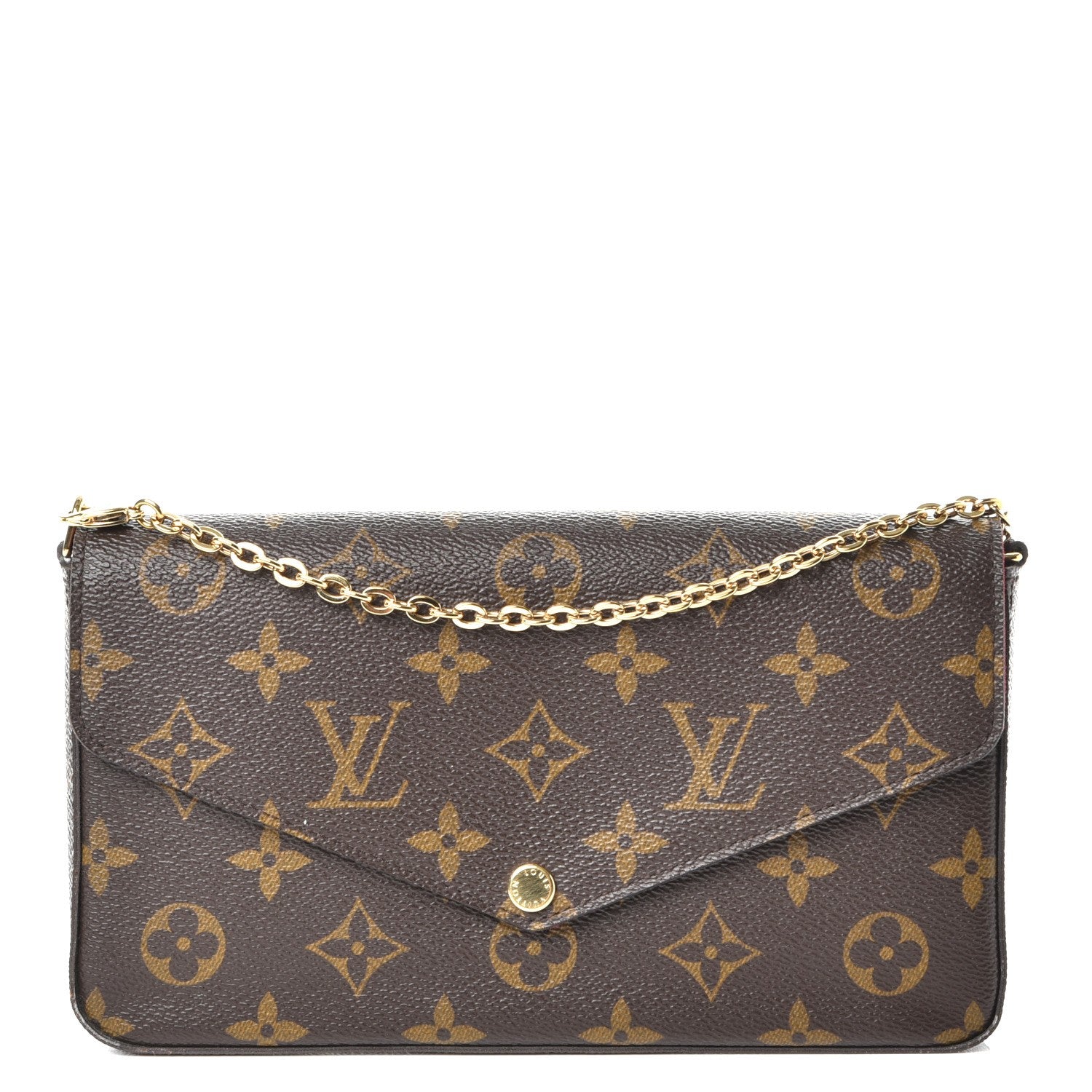 Louis Vuitton Monogram Pochette Felicie Chain Wallet Fuchsia 1 of 14