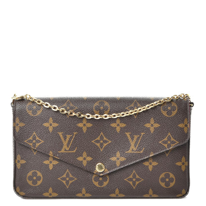 Louis Vuitton Monogram Pochette Felicie Chain Wallet Fuchsia 1 of 14
