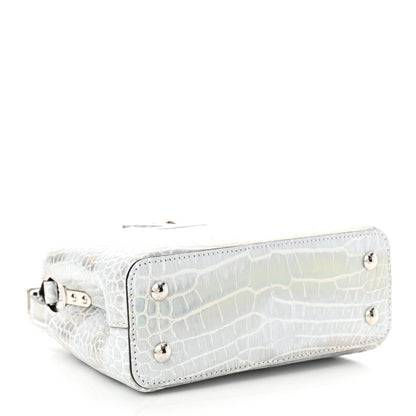 Louis Vuitton Alligator Mini Capucines Silver 4 of 10